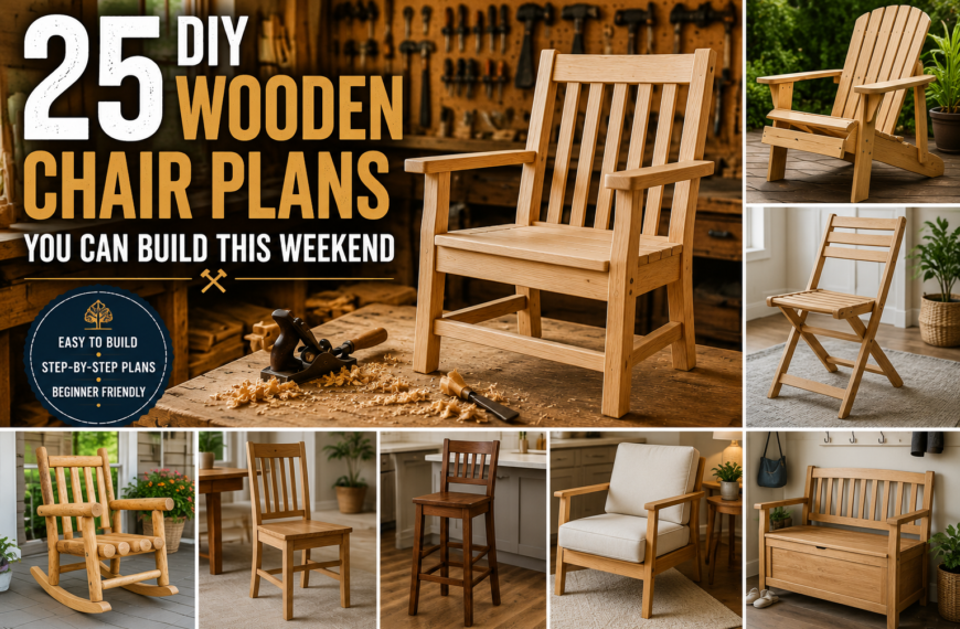DIY Wooden Chair Plans with handcrafted wooden chairs in a professional woodworking workshop
