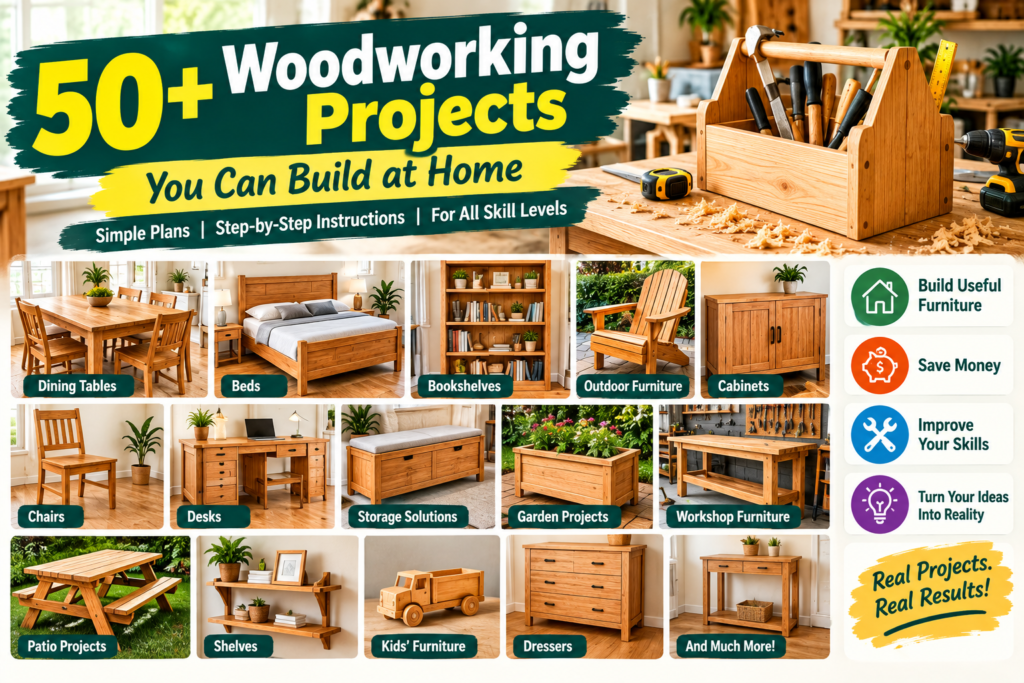 50+ Woodworking Projects You Can Build at Home
